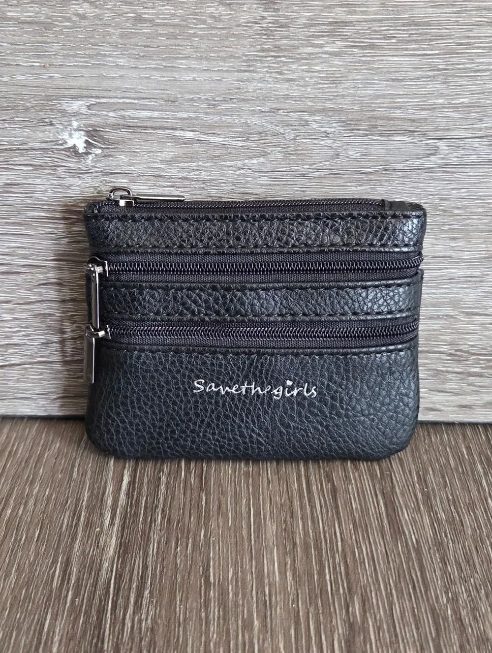 Black Vegan Zippered Pouch